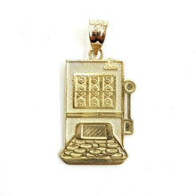 Load image into Gallery viewer, 14k yellow Gold casino slot machin las vegas Pendant fine jewelry unisex 2.2g
