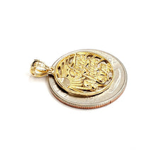 Load image into Gallery viewer, New 14k yellow Gold happy Mothers day round Pendant 0.72" gift fine jewelry 1.9g
