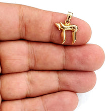 Load image into Gallery viewer, 14k yellow gold tiny chai Hay Jewish kabbalah pendant charm fine jewelry 1.3g
