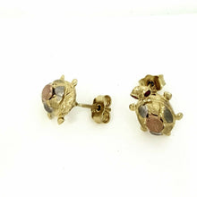 Load image into Gallery viewer, 14k multi color gold turtle full body earrings push back fine gift jewelry 3g
