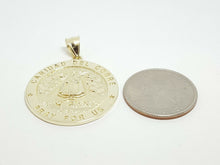 Load image into Gallery viewer, 10k yellow gold round virgin Caridad del Cobre pendant fine jewelry 1.23" 5.4g
