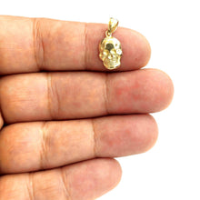 Load image into Gallery viewer, New 14k yellow Gold tiny Skull mummy dead Bone Pendant Gift fine jewelry 1.4g

