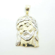Load image into Gallery viewer, New 10k two-tone gold jesus face head pendant fine religious gift jewelry 11.1g
