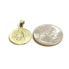 Load image into Gallery viewer, 10k yellow gold round virgin Caridad del Cobre pendant fine jewelry 0.69" 1.6g
