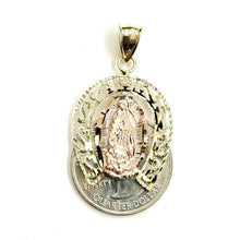 Load image into Gallery viewer, New 10k multi color Gold virgin horseshoe Pendant lucky fine jewelry unisex 3.2g
