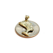 Load image into Gallery viewer, 10k yellow solid Gold Egyptian queen Nefertiti head Pendant fine jewelry 1.5g
