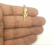Load image into Gallery viewer, 14k yellow Gold 3D hollow ballerina dancer Pendant gift for her fine jewelry  1g
