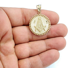 Load image into Gallery viewer, New 10k yellow solid Gold freemason Masonic Pendant religious jewelry 0.97" 4g

