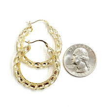 Load image into Gallery viewer, New 10K yellow Gold 1.29" 4mm Turkish hoop Earrings Round fine jewelry 4.9g
