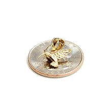 Load image into Gallery viewer, 14k yellow Gold Tiny Solid 3D Hummingbird Pendant charm fine gift jewelry 1g
