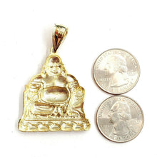 Load image into Gallery viewer, New 10k yellow gold buddha Buda Buddah pendant charm fine religious jewelry 9.6g
