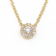 Load image into Gallery viewer, 14k yellow Gold 0.14Ct real Diamond necklace gift jewelry 18&quot; adjustable chain
