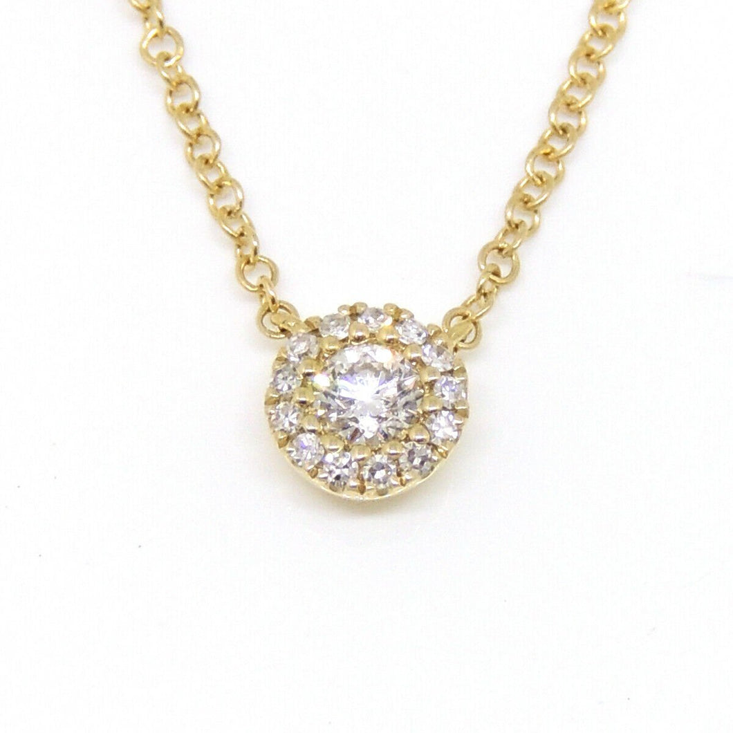 14k yellow Gold 0.14Ct real Diamond necklace gift jewelry 18