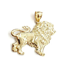Load image into Gallery viewer, 10k yellow Gold lion full body Leo zodiac Pendant diamond cut fine jewelry 2.6g
