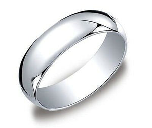 Men Women Solid 14K White Gold Plain Wedding Ring Band fine jewelry 6MM size 12