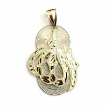 Load image into Gallery viewer, 14K Yellow Gold Nugget Allah Islamic God Pendant Charm religious jewelry 9.1g
