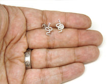 Load image into Gallery viewer, New 14k white Gold 0.16Ct Round Diamond snake stud Earrings Push Back fine gift
