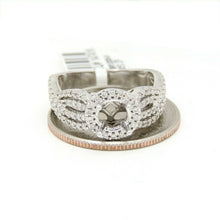 Load image into Gallery viewer, 0.54Ct Natural Diamond 14k White Gold Semi Mount halo Ring round center size 7
