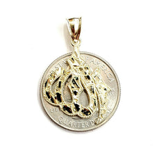 Load image into Gallery viewer, 10K Yellow Gold Nugget Allah Islamic God Pendant Charm religious jewelry 2.1g
