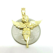 Load image into Gallery viewer, 14k yellow Gold full body angel Pendant charm wings gift fine jewelry 1.9g
