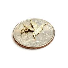 Load image into Gallery viewer, 14k yellow Gold tiny hummingbird Pendant charm fine gift jewelry for her 0.5g

