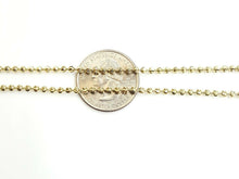 Load image into Gallery viewer, 10K yellow gold 2.5mm ball bead chain moon cut Necklace fine jewelry 9.5g 20"
