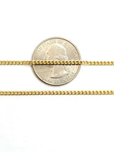 Load image into Gallery viewer, 10K yellow gold 2mm thin Hollow Cuban Miami chain Necklace fine jewelry 16" 2.1g

