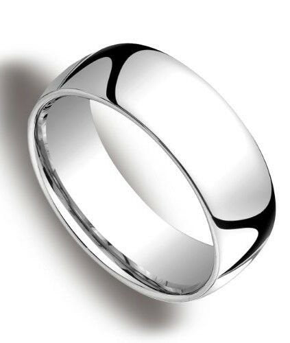 Mens Women Solid 14K White Gold Plain Wedding Ring Band fine jewelry 8MM size 11