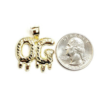 Load image into Gallery viewer, 10k yellow Gold OG original gangster word Pendant diamond cut fine jewelry 3.4g
