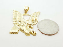 Load image into Gallery viewer, 10k yellow Gold eagle Pendant charm fine jewelry gift unisex diamond cut 8.5g
