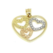 Load image into Gallery viewer, New 14k tri color Gold heart Pendant charm fine jewelry love gift for her 1.5g
