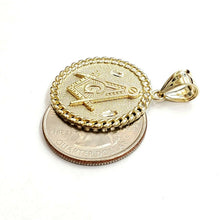 Load image into Gallery viewer, New 10k yellow solid Gold freemason Masonic Pendant religious jewelry 0.97" 4g
