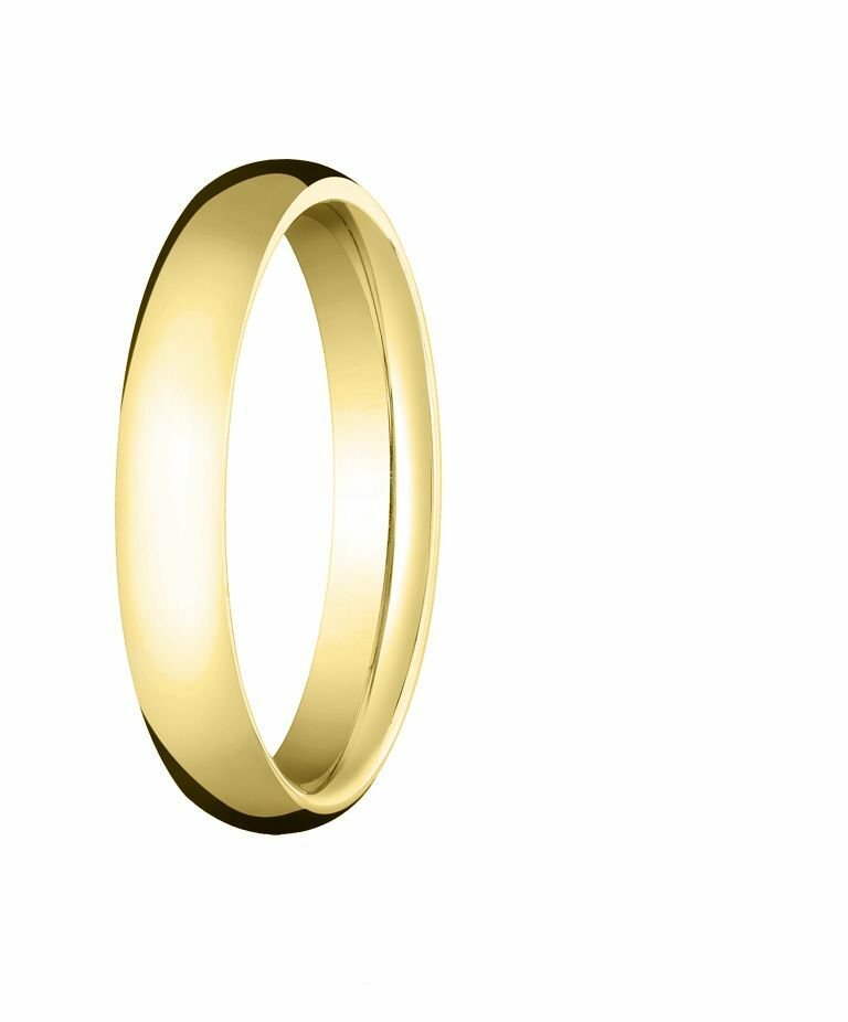 Mens Womens Solid 14K Yellow Gold Plain Wedding Band Comfort fit 4MM Size 12 3/4