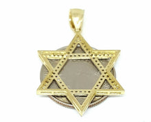 Load image into Gallery viewer, 14k yellow gold star of David Israel pendant Cubic zirconia fine jewelry 3.8g
