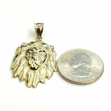 Load image into Gallery viewer, 10k yellow solid Gold lion head face zodiac Pendant charm fine jewelry 4.2g
