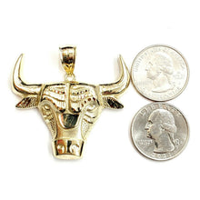 Load image into Gallery viewer, 10k yellow solid Gold Taurus bull zodiac Pendant charm gift fine jewelry 7.7g
