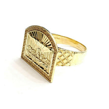 Load image into Gallery viewer, 10k yellow gold last supper religious men's Ring diamond cut jewelry Size 9.5
