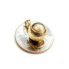 Load image into Gallery viewer, 14k yellow Gold basketball 3D ball Pendant charm fine sport jewelry unisex 3.2g
