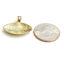 Load image into Gallery viewer, New 10k yellow Gold football Pendant charm sport fine jewelry gift unisex 2g
