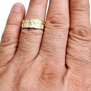 14k yellow gold Ani Le Dodi I am my beloved's ring band Jewish jewelry 7.9g
