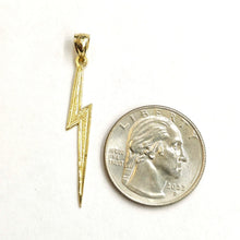 Load image into Gallery viewer, New 14k yellow gold lightning bolt pendant charm gift fine jewelry 0.8g
