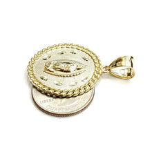 Load image into Gallery viewer, 10k yellow gold round virgin Guadalupe Pendant fine religious jewelry 1.17" 5.1g
