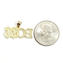 Load image into Gallery viewer, New 10k yellow Gold Boss dollar sign word Pendant charm fine gift jewelry 2.1g

