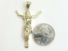 Load image into Gallery viewer, 10k yellow gold Jesus full body religious gift for him her pendant charm 3.1g
