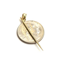 Load image into Gallery viewer, 14k yellow Gold solid 3D Toothpick Pendant charm Unisex gift fine jewelry 1.1g

