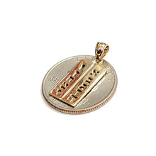 Load image into Gallery viewer, 14k yellow gold tablets of law ten commandments Jewish Israel torah pendant 1.5g
