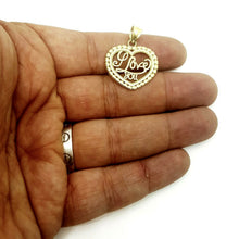 Load image into Gallery viewer, New 10k yellow Gold heart i love you Pendant charm fine women gift jewelry 2.2g
