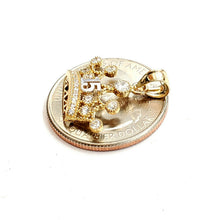 Load image into Gallery viewer, 14k yellow gold 15 años 15 years crown pendant cubic zirconia jewelry 1.8g
