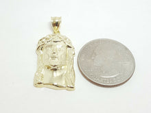 Load image into Gallery viewer, 10k yellow gold Jesus face head pendant charm fine gift religious jewelry 3.2g
