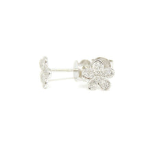 Load image into Gallery viewer, New 14k white Gold 0.16Ct Round Diamond flower stud Earrings Push Back Fastening
